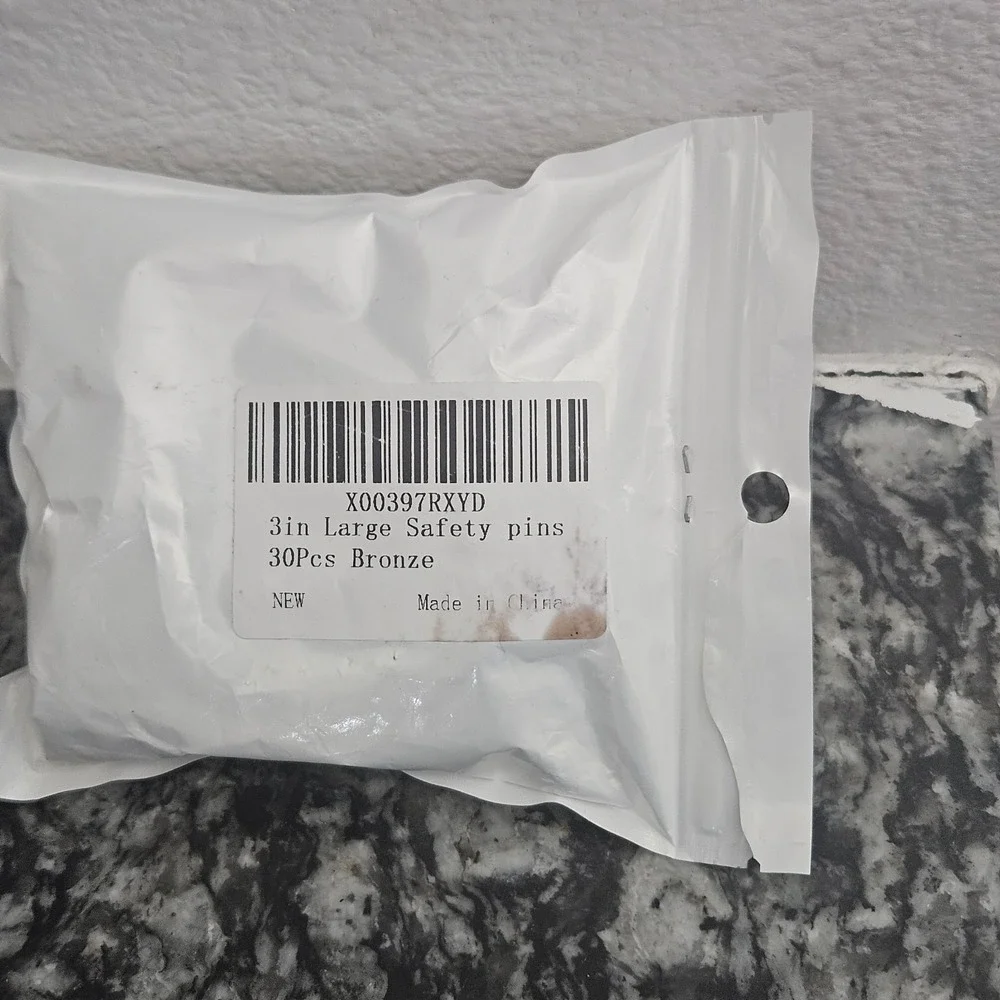 Safety Pins Brooches 3 inch 30pc‎ Heavy Duty Blanket Bronze New